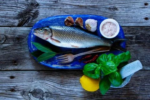 Fresh raw fish Stock Photos