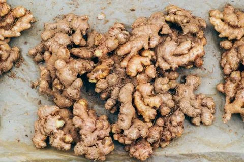 Fresh raw ginger Stockfoto's