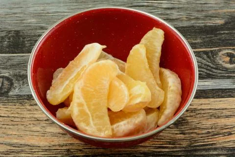 Fresh raw grapefruit sections Foto stock