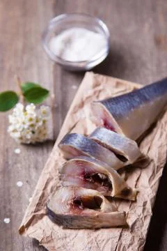 Fresh raw herring Stock Photos