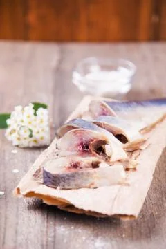 Fresh raw herring Stock Photos