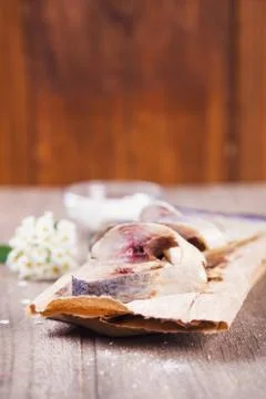 Fresh raw herring Stock Photos