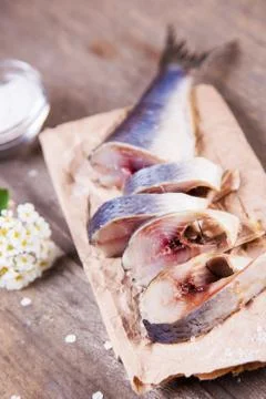 Fresh raw herring Stock Photos