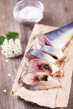 Fresh raw herring Stock Photos