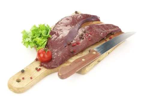 Fresh raw liver Stock Photos