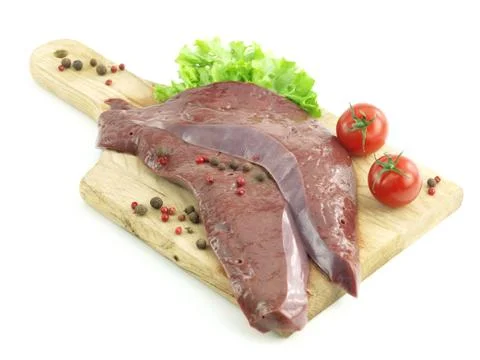 Fresh raw liver Stock Photos