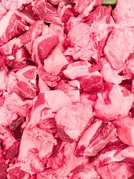Fresh raw meat as a background close up, cooking, displayed in supermarket Stock Photos
