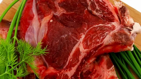 Fresh raw meat : fresh red beef ribs Vídeos de archivo 27482834