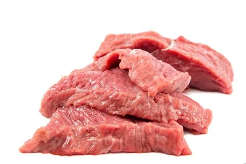 Fresh raw meat on a white background. Stock Photos