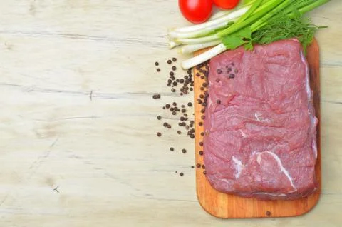 Fresh raw piece of meat Stock Photos