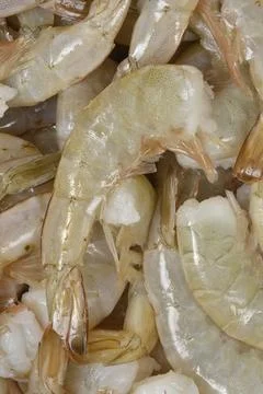 Fresh Raw Prawns Background Texture. Foto stock
