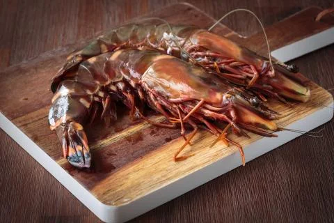 Fresh raw prawns Stock Photos