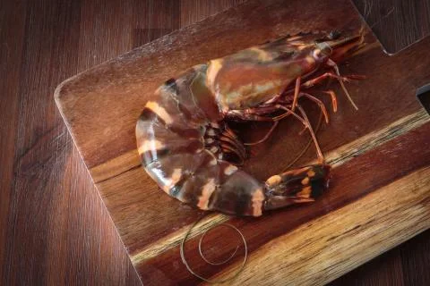 Fresh raw prawns Stock Photos
