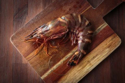 Fresh raw prawns Stock Photos