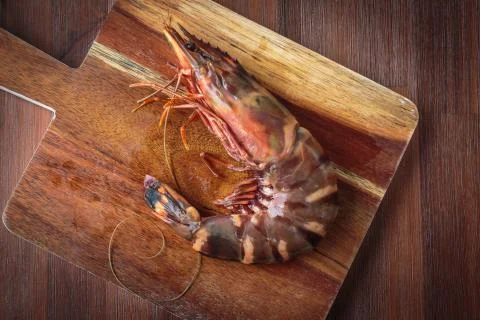 Fresh raw prawns Stock Photos