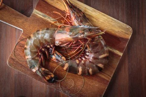 Fresh raw prawns Stock Photos