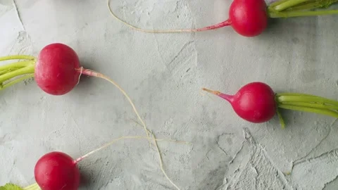 Fresh raw radishes Stock Footage 140026418