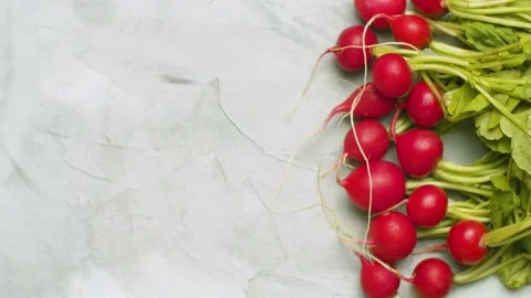 Fresh raw radishes Stock Footage 140345025