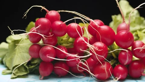 Fresh raw radishes Stock Footage 140401800