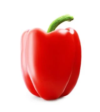 Fresh raw red bell pepper isolated on a white background. This sweet vegeta.. Stock Photos