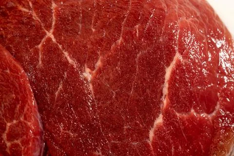 Fresh raw red meat texture closeup, marbled meat Stock Photos