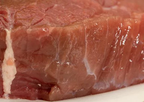 Fresh raw red meat texture closeup, marbled meat Stock Photos