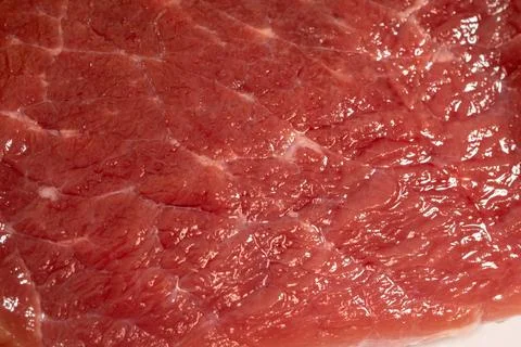 Fresh raw red meat texture closeup, marbled meat Stock Photos