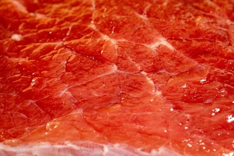 Fresh raw red meat texture closeup, marbled meat Stock Photos