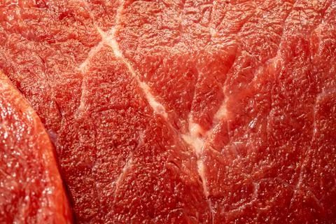 Fresh raw red meat texture closeup, marbled meat Stock Photos