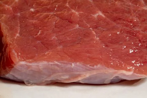 Fresh raw red meat texture closeup, marbled meat Stock Photos