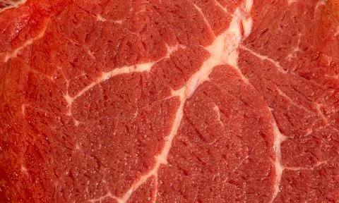 Fresh raw red meat texture closeup, marbled meat Stock Photos