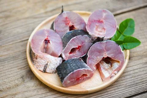 Fresh raw Snake head fish menu freshwater fish, Snakehead fish for cooking fo Stock Photos