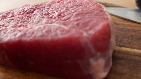 Fresh Raw Steak. Stock Footage 255251304