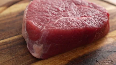 Fresh Raw Steak. Stock Footage 256224533