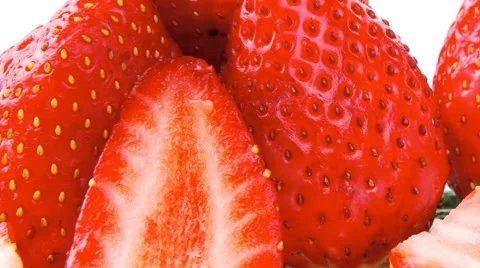 Fresh raw strawberry 库存影片 48633542