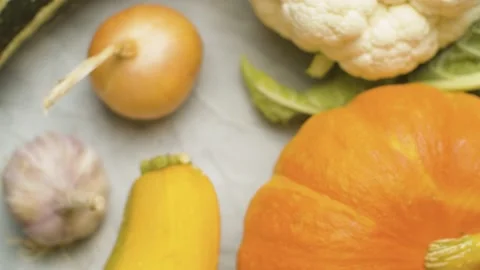 Fresh raw vegetables Video stock 140396764