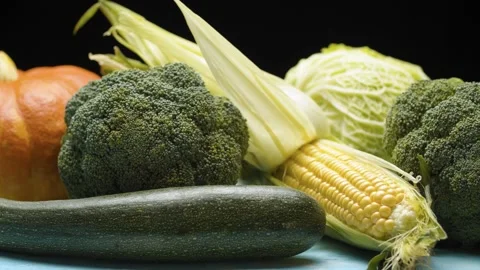 Fresh raw vegetables Stock Footage 140399948