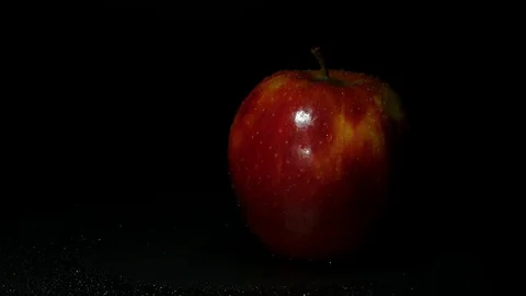 Fresh red apple on black background. Stock Footage 84905860