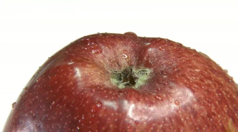 Fresh red apple close up rotating Video stock 277753