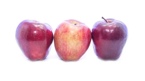 Fresh red apple different shape type and color Stock Photos