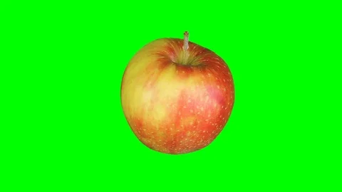 Fresh red apple isolated on green screen Stock-Footage 70124847