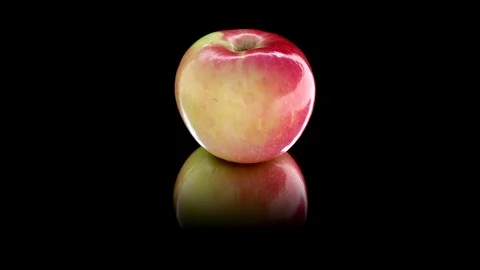Fresh red apple isolated on white. With clipping path. Stock Footage 89311797