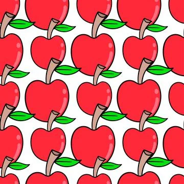 Fresh red apple seamless pattern textile print. repeat pattern background des Stock Illustration