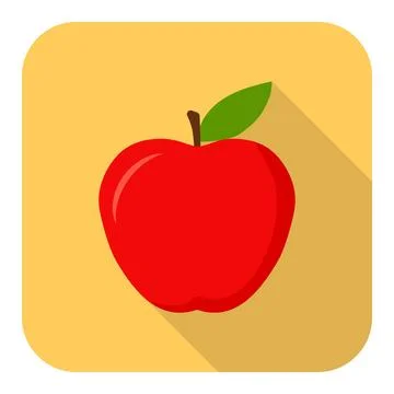 Fresh red apple vector illustration. Healthy food and education concept. Red 库存插图