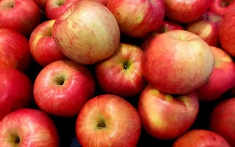 Fresh Red Apples Background Stock Photos