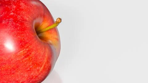 Fresh Red Apples Pair Isolated On Clean Background 3d render.. Ilustração Stock