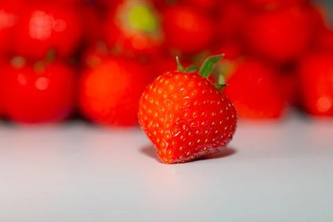 Fresh red beautiful strawberries on white background Stock Photos