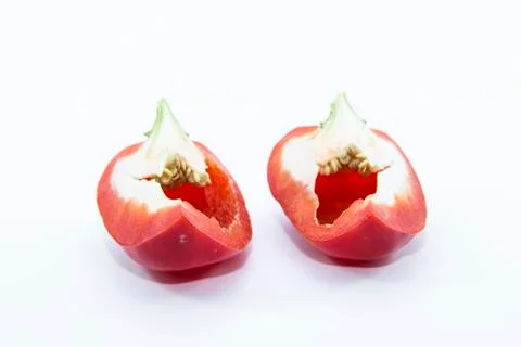 Fresh red bell chili from bottom Stock Photos