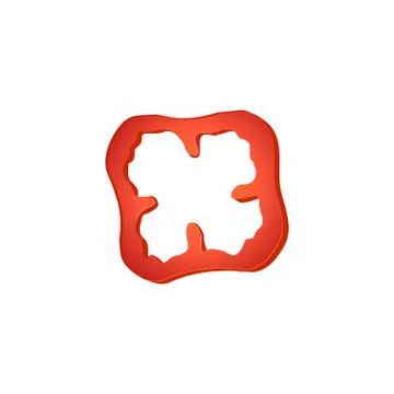 Fresh red bell pepper slice icon. Paprika vegetable Stock Illustration