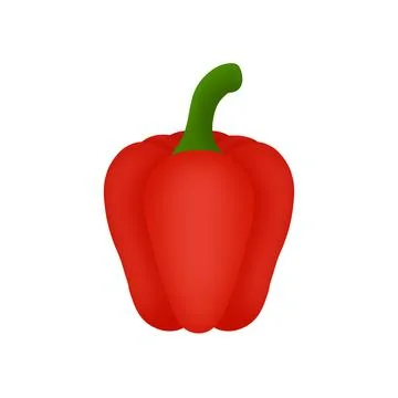 Fresh Red Bell Pepper Vegetable Illustration Illustrazione stock